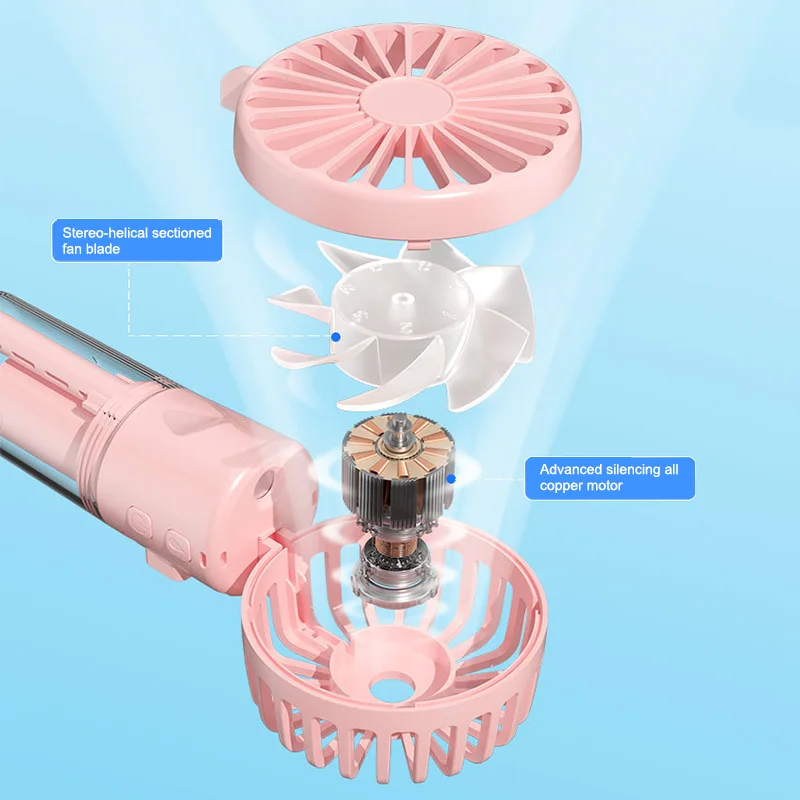 Portable Rechargeable Handheld Spray Fan USB Fast Charging Mini Steam a Cooling Artifact for Both Travel and Outdoor Scenes