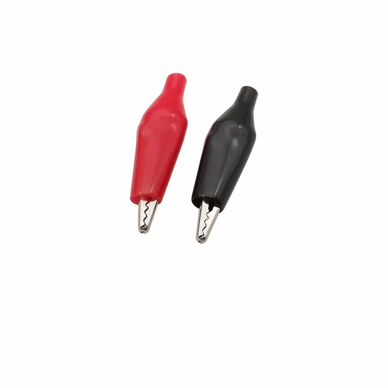 20Pcs 28mm Small Metal Alligator Clips G98 Crocodile Electrical Clamps Car Battery Clip Testing Probe Meter Red & Black