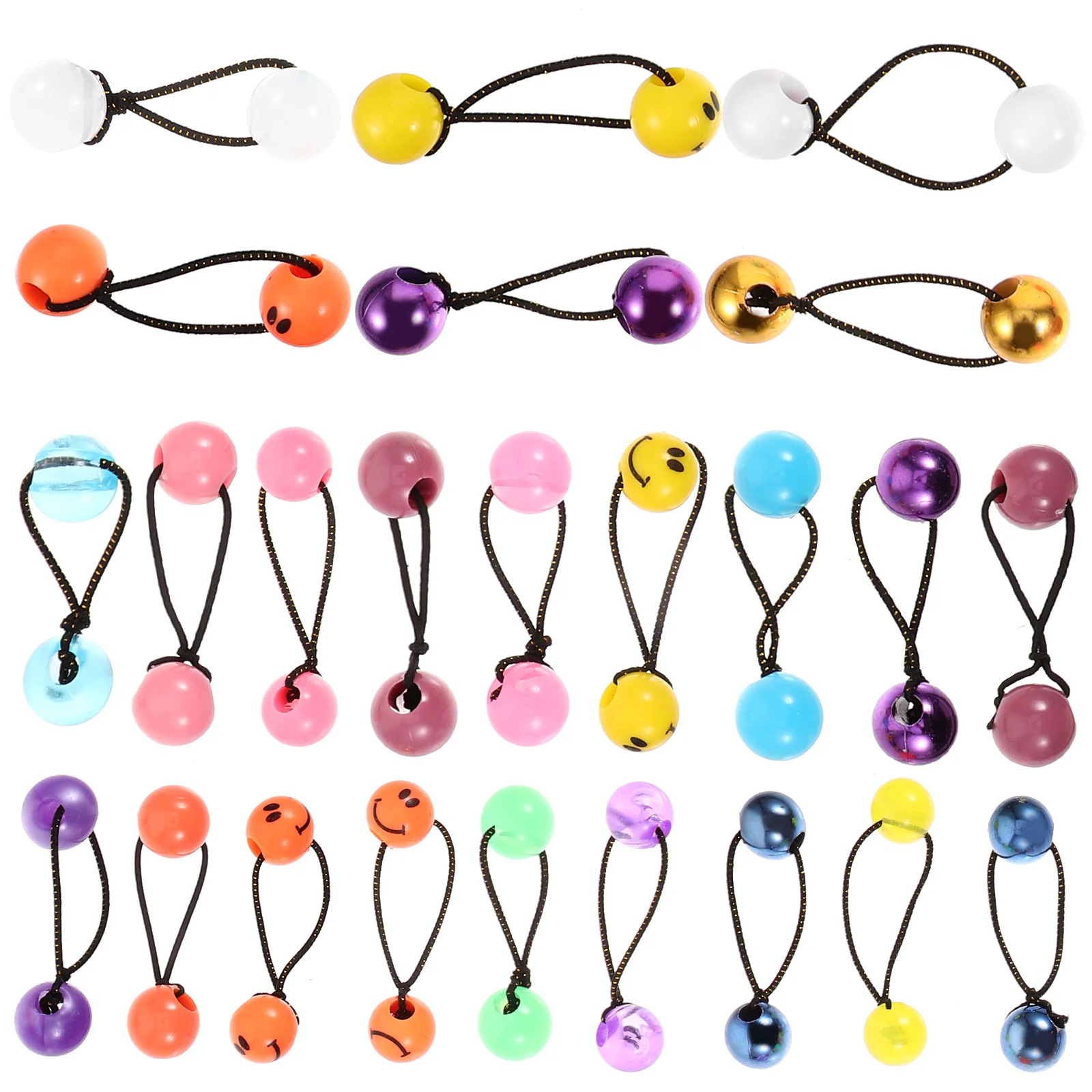 

24 Pcs Toddler Hair Ties Ponytail Double Bead Head Rope Girl Accessories Elastic Kids Girls Balls Holders for