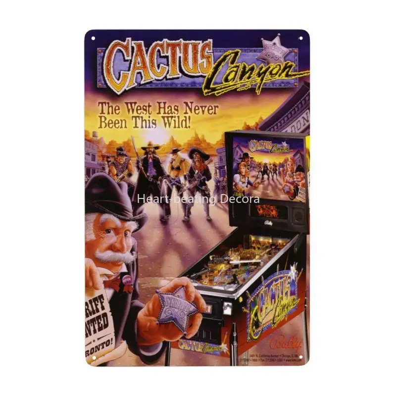 Bally Cactus Canyon 1999 Original Nos Flipper Arcade Game Flipper Machine Flyer Metal Tin Sign Poster Wall Platform Artist Home