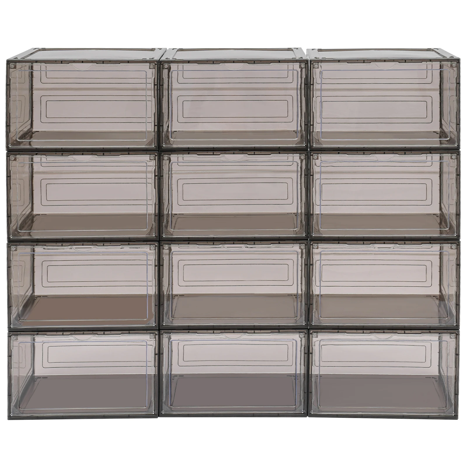 12-Pack Stackable Shoe Boxes, Transparent Acrylic for Sneakers, High Heels, Boots, Dust-Proof, Space-Saving Design 2