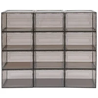 12-Pack Stackable Shoe Boxes, Transparent Acrylic for Sneakers, High Heels, Boots, Dust-Proof, Space-Saving Design 2