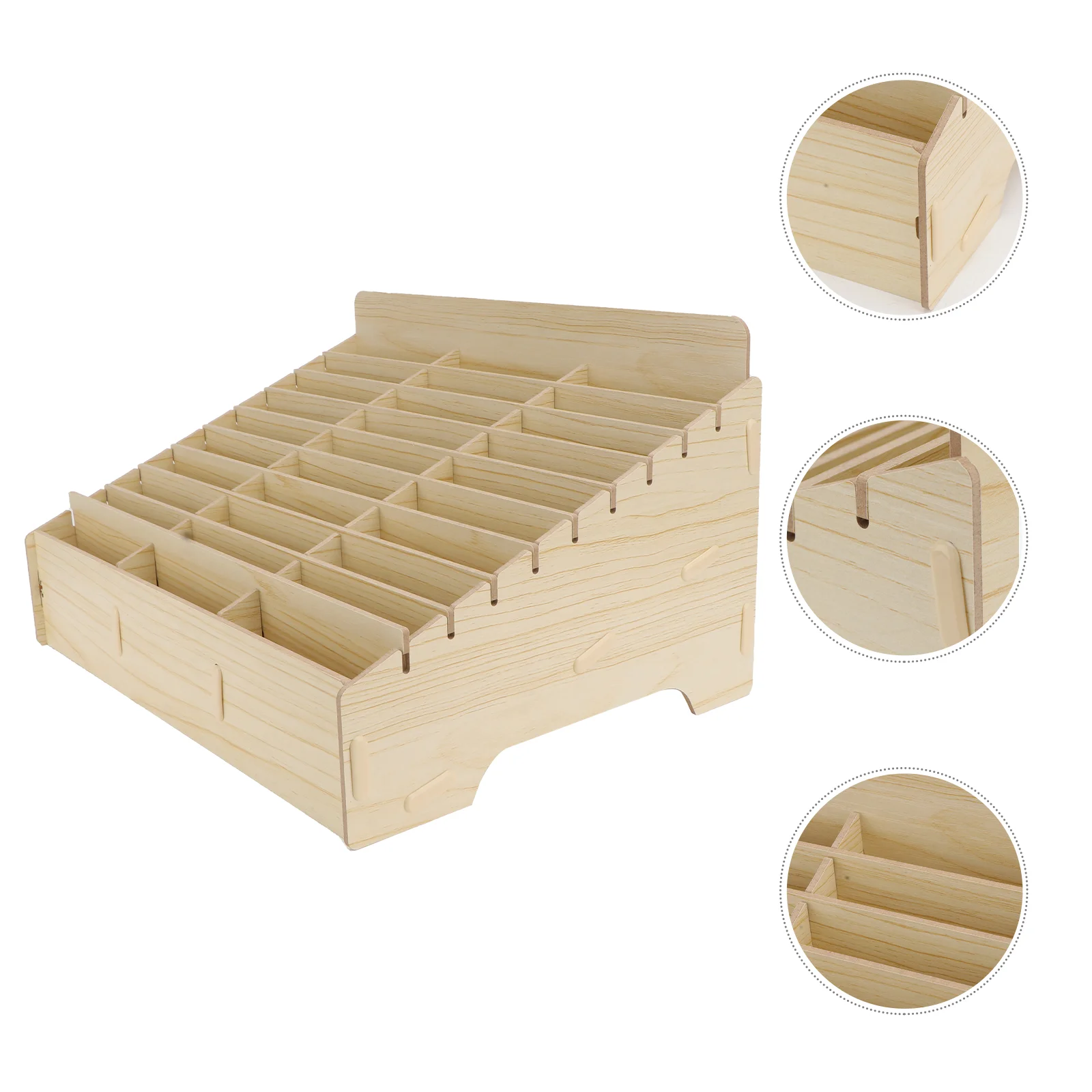 

Classroom Phone Finishing Box Mobile Phone Cell Phone Management Box Wooden Multi-grid Phone Storage Box (30 Grids)