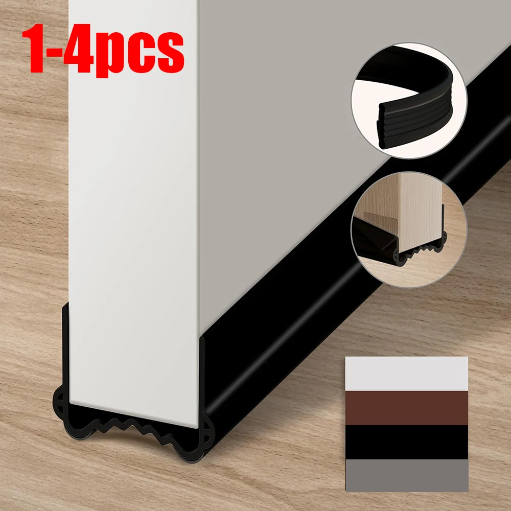 Sealing Strip Door Bottom Gap Weather Strip Windproof Soundproof Brush Washable Reusable Door Draft Stopper