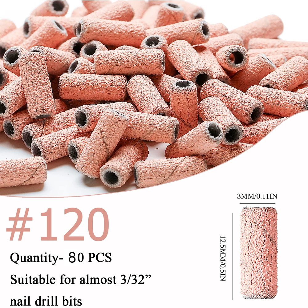 Mini 3mm Sanding Cap Bands Grinding Heads 80pcs for Electric Manicure Machine Nail Drill, nail art tool,manicure tools