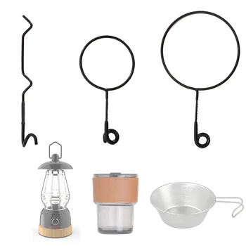 Outdoor Lamp Hook Hanger Pole Mount Hooks Black Pole Attachment Hanger  Multi Camping Lights Hook/ Cup Holder/ Bowl Holder