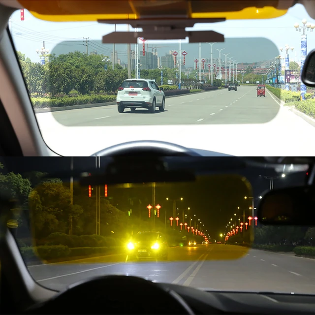 Pare-soleil de voiture 2 en 1, HD, Anti-éblouissement, pare-soleil de  conduite, pare-soleil de voiture réglable, de jour et de nuit - AliExpress