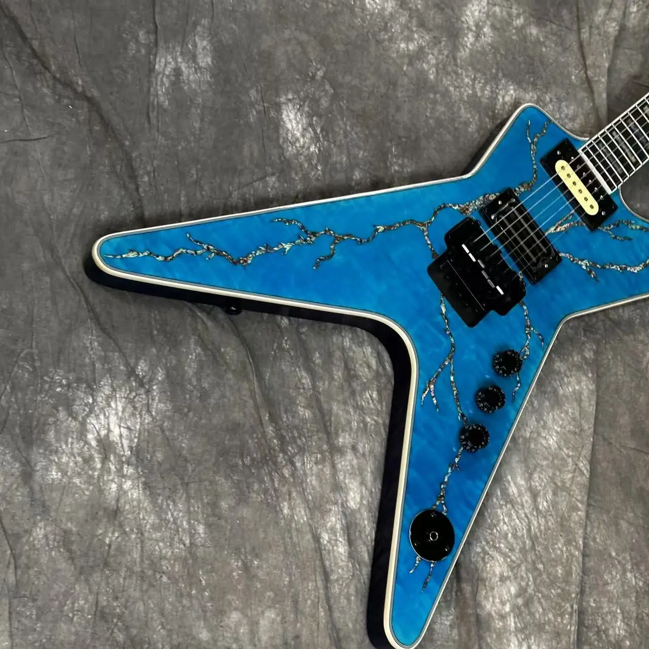 Blue Shell Dimebag Electric Guitar Washbu.n Shell Inlay Lighting Body