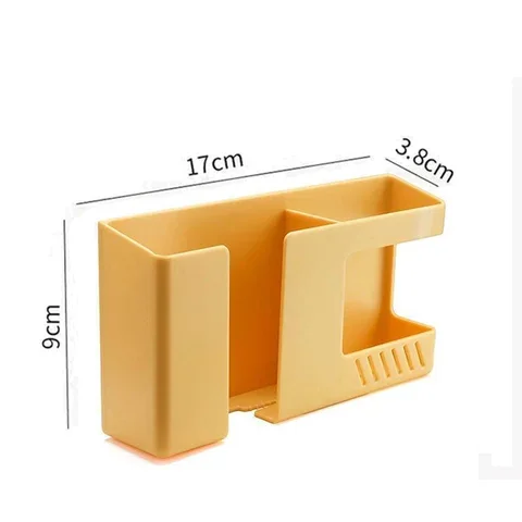 

Punch Free Wall Mounted Storage Box Remote Control Mounted Mobile Phone Plug Wall Holder Charging Bedroom Desk Sundry Organizer