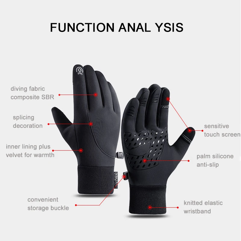 Waterproof Winter Gloves Men Touchscreen Ski