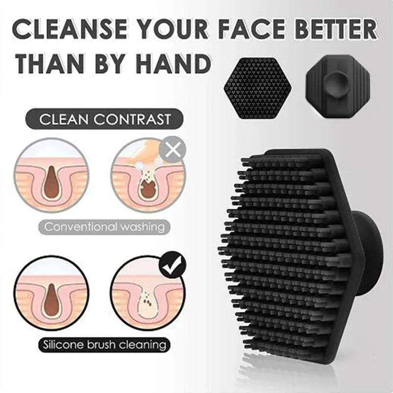 Facial Cleansing Brush Silicone Facial Cleansing Brush Scrub Exfoliating Unisex Beard Brush Massage Skin Care Miniature Face Deep Clean