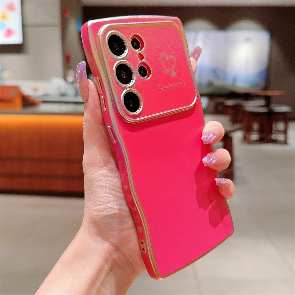 Shockproof Phone Case With Glitter Heart Design For Samsung_voghion.com