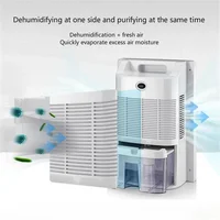Déshumidificateur et purificateur d'air 2-en-1 silencieux pour chambre à coucher, portable pour sous-sol, avec télécommande, minuterie 24H et tuyau de vidange continu 4