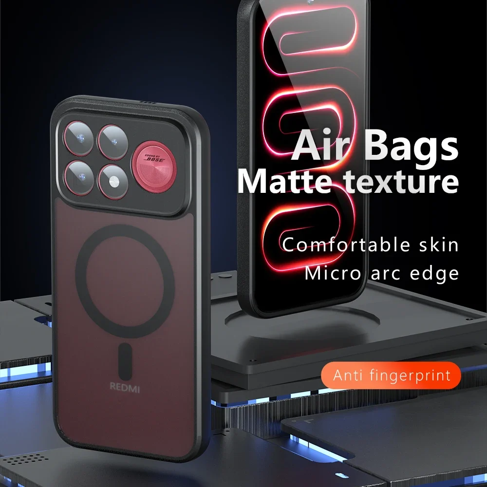 Enhanced Magnetic Wireless Charging Case - Shockproof Matte Back Cover for a Sleek and Durable Protection