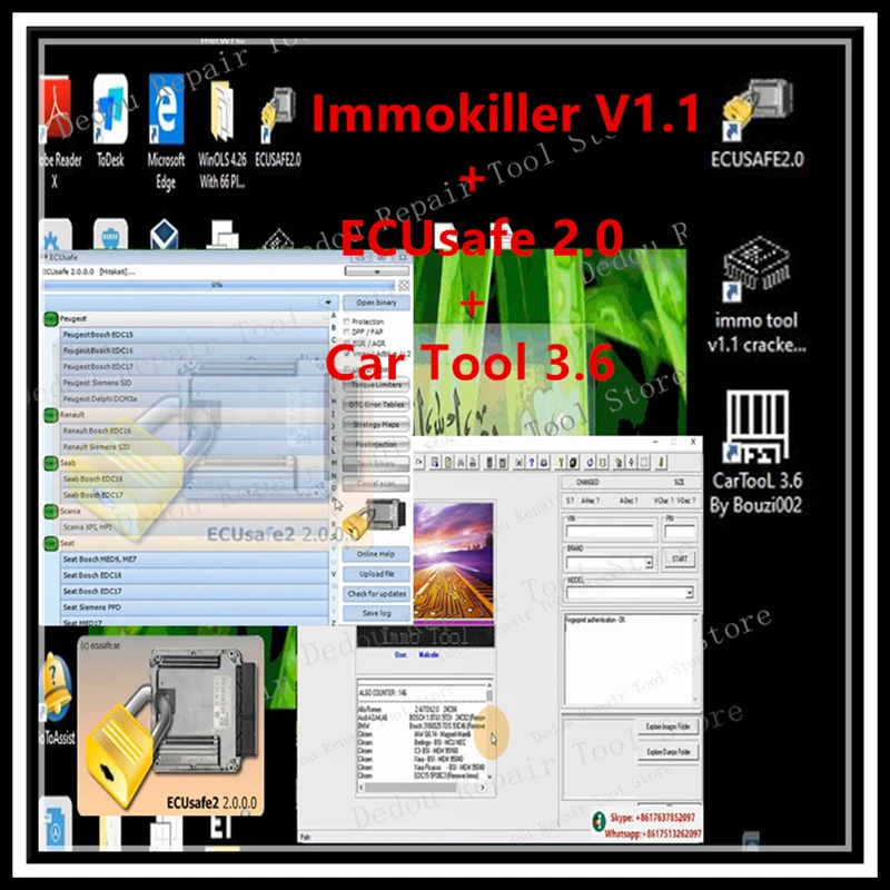2022 Hot Ecusafe 2.0 Ecu Ecm 2.0 + Immokiller V 1.1 Immo Off Software