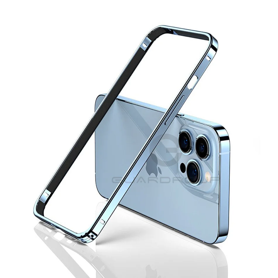 Luxury Light Aluminum Bumper Ultra Slim Case For iPhone 13 12 14 15 16 17 Pro Max 16plus Safety Buckle Metal Alloy Accessories — view 3
