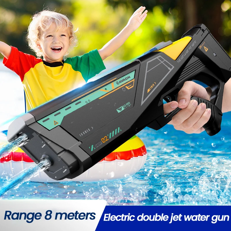 Summer Double Water Spray Electric Water Gun Outdoor High Pressure Fully Automatic Continuous Water Spray Toy Water Gun for Boys 3
