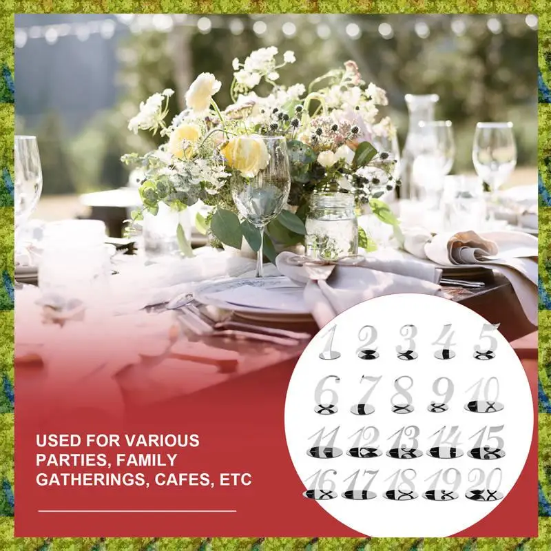 UISN Table Numbers Wedding Table Numbers Acrylic For Wedding Stands For (Silver)