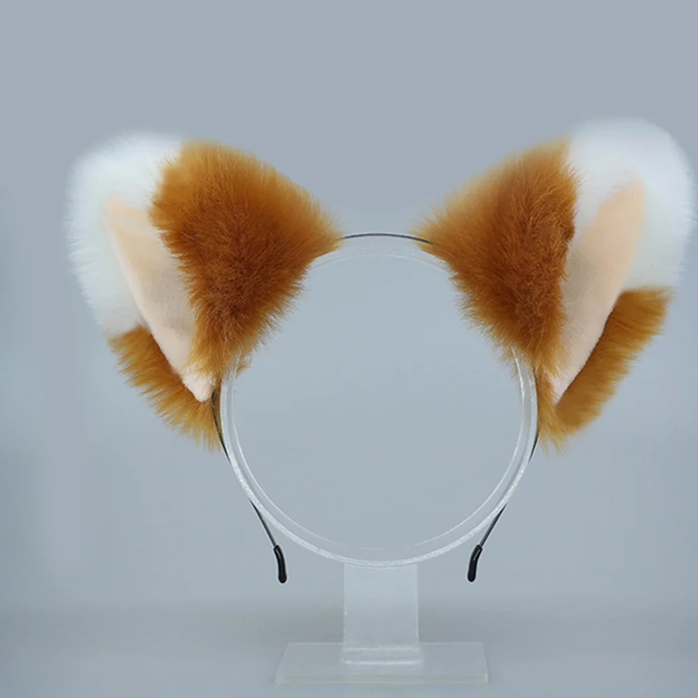 Brown Cat Ears Furry Headband Animal Ear Headband Ears Cosplay Hairband Foxes Prop Furry Headwear Female Stylish Accessory