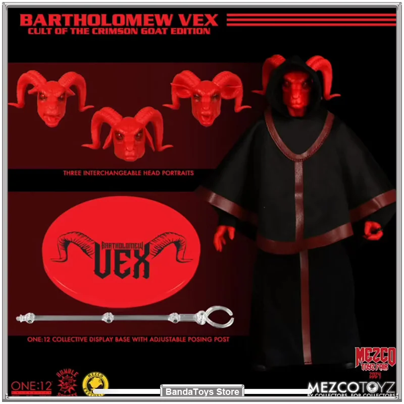In Magazzino Originale Mezco Toyz Bartholomew Vex Cult The Crimson Goat Edition Anime Action Collection Figure Model Toys