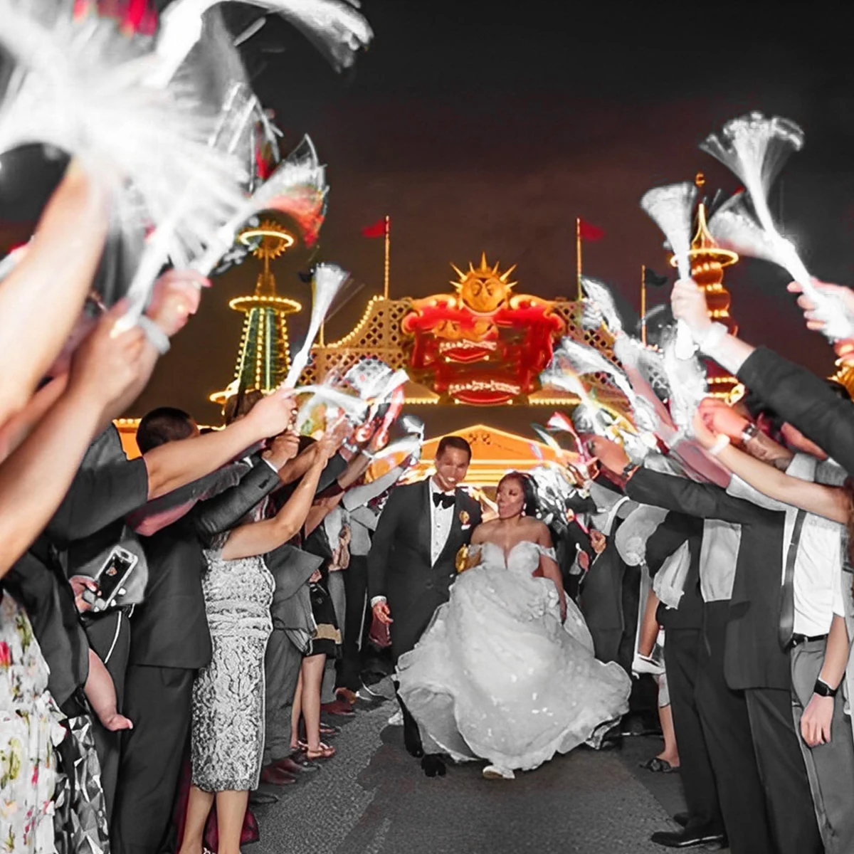 Fiber Optic Wands 74-Piece LED Glow Sticks Fiber Optic Wedding