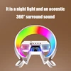 X63 Wireless Charger Colorful Atmosphere Light High-Quality Sound Long Battery Life Bluetooth Speaker Alarm Clock Time Display 5
