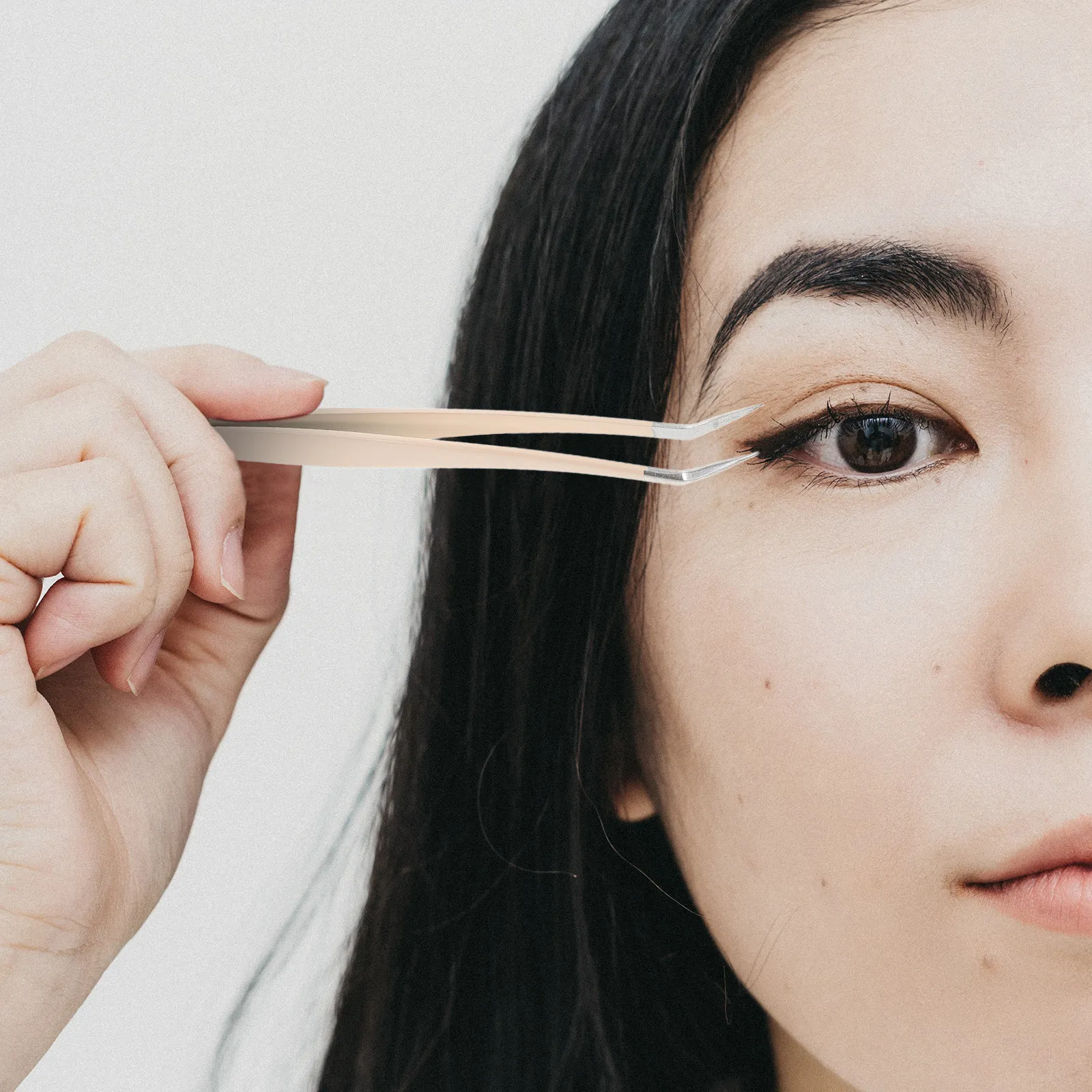 곡선형 디자인의 속눈썹 애플리케이터 핀셋, 속눈썹 연장 스티커 부착을 위한 다기능 뷰티 도구