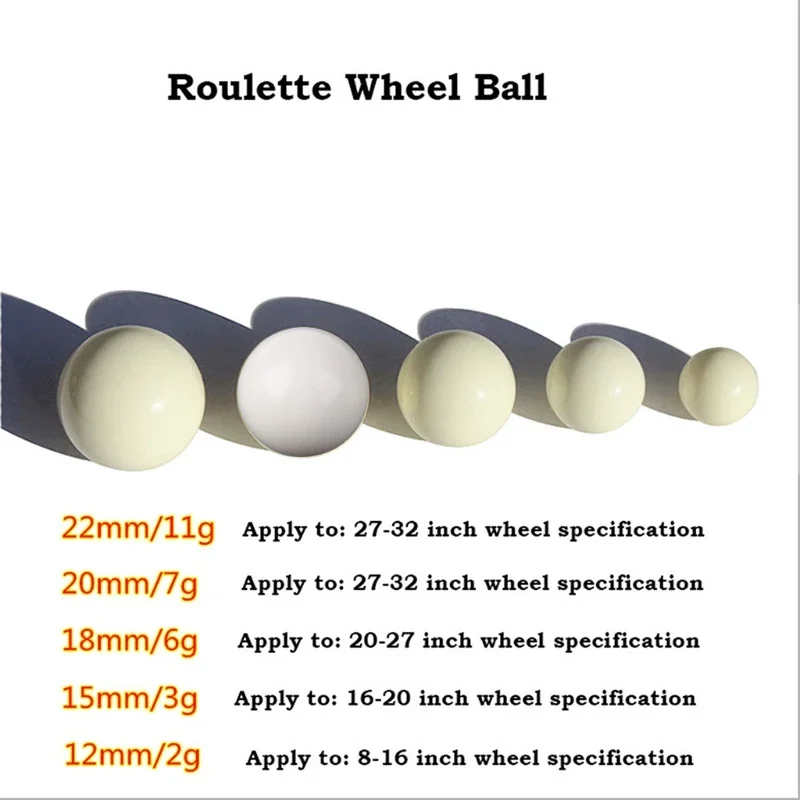Pack of 3, 12/15/18/20/22mm American Roulette Ball Casino Roulette Game Replacement Ball Resin