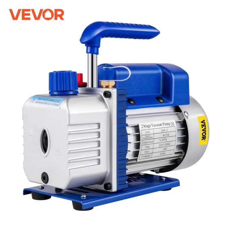 Electric Vacuum Pump 9CFM 1HP 370ml for Household Air Conditioning Cleaning Automobile Maintenance