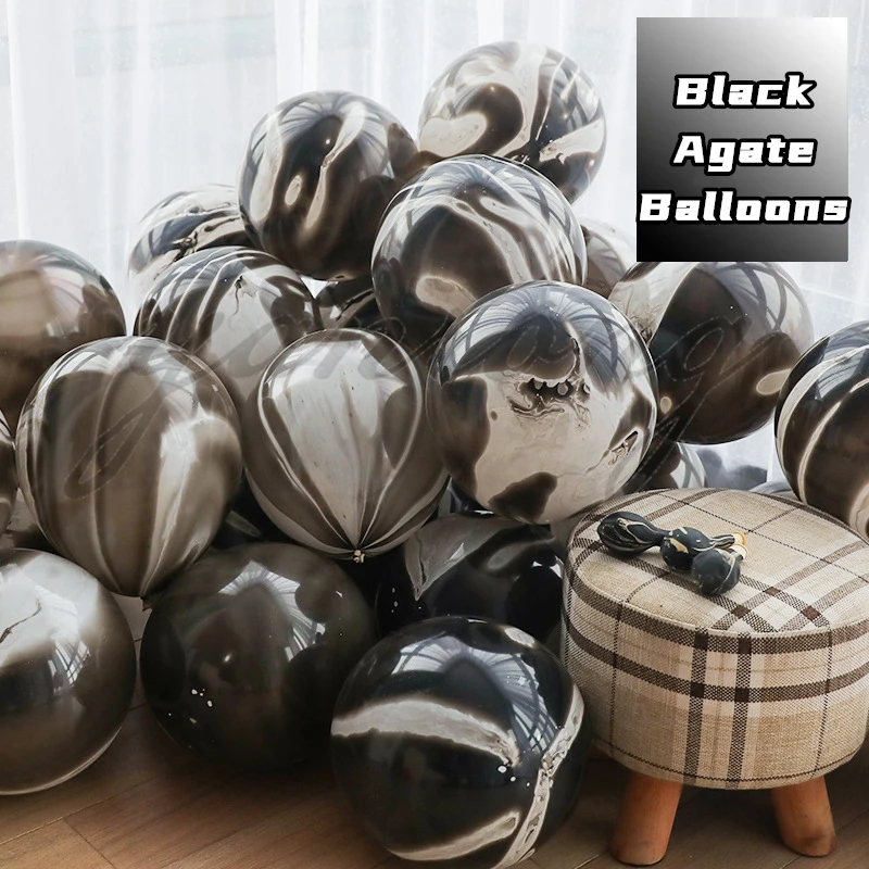 40-teiliges Blaues Set Achat-Marmor-Ballons Silberne Konfetti-Ballons Hochzeit Valentinstag Babyparty Geburtstag Partydekoration – Detail 5