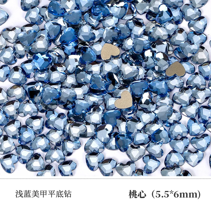 500 stücke lt. blue Boutique flachen Boden Nail Art Strass Glas Kristall 3D Nagel dekoration mehrere Formen Großhandel – Detail 14