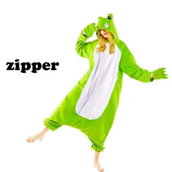 Zipper New Cute Green Frog Cartoon Pajamas Female Animal Movie Adult Christmas Gift Cosplay Male Onesie Kigurumi