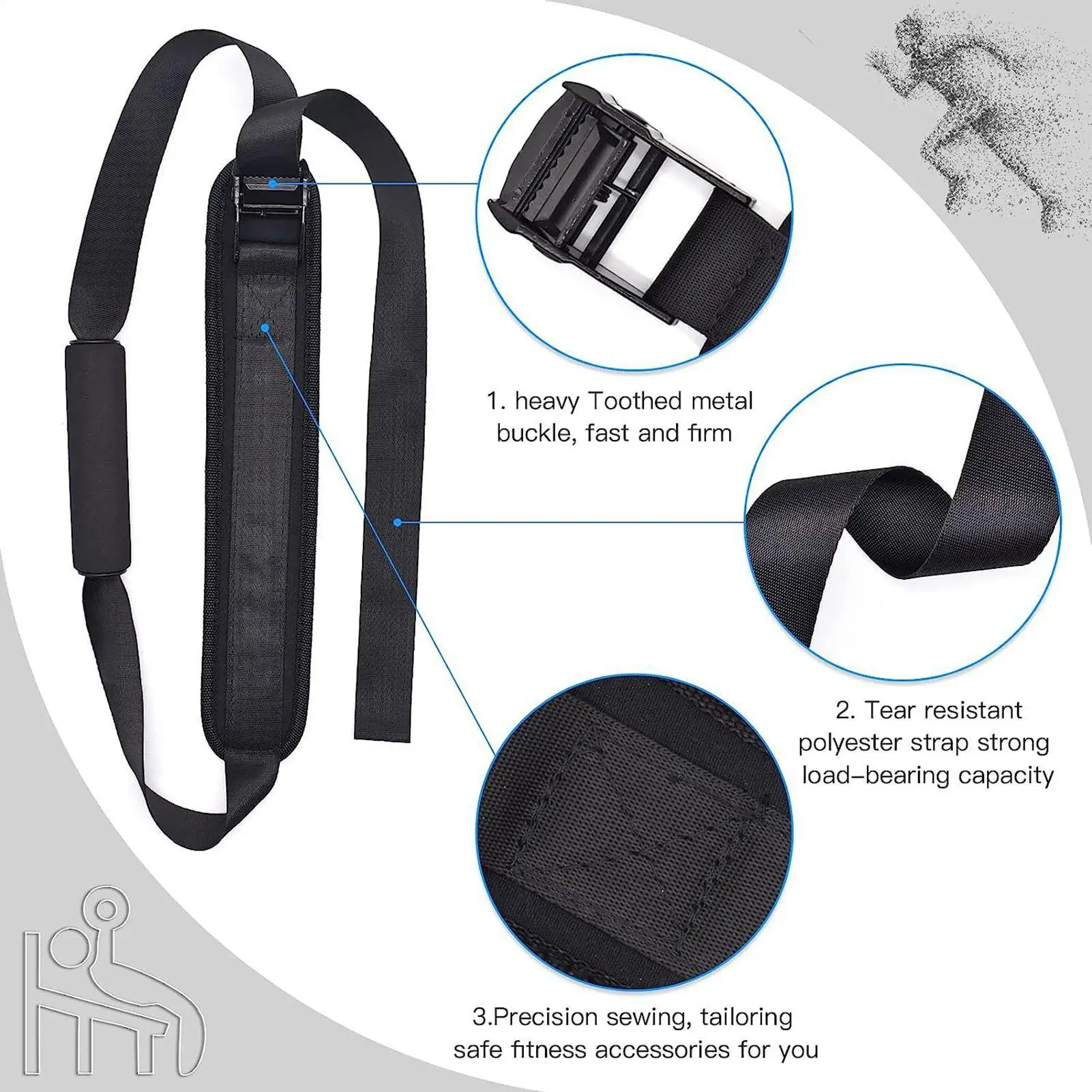 ForNordic Hamstring Curl Strap Leg Exercise Assisted Strap Belt Pad Sit-ups Workout Home Gym Fitness Equipment For Training