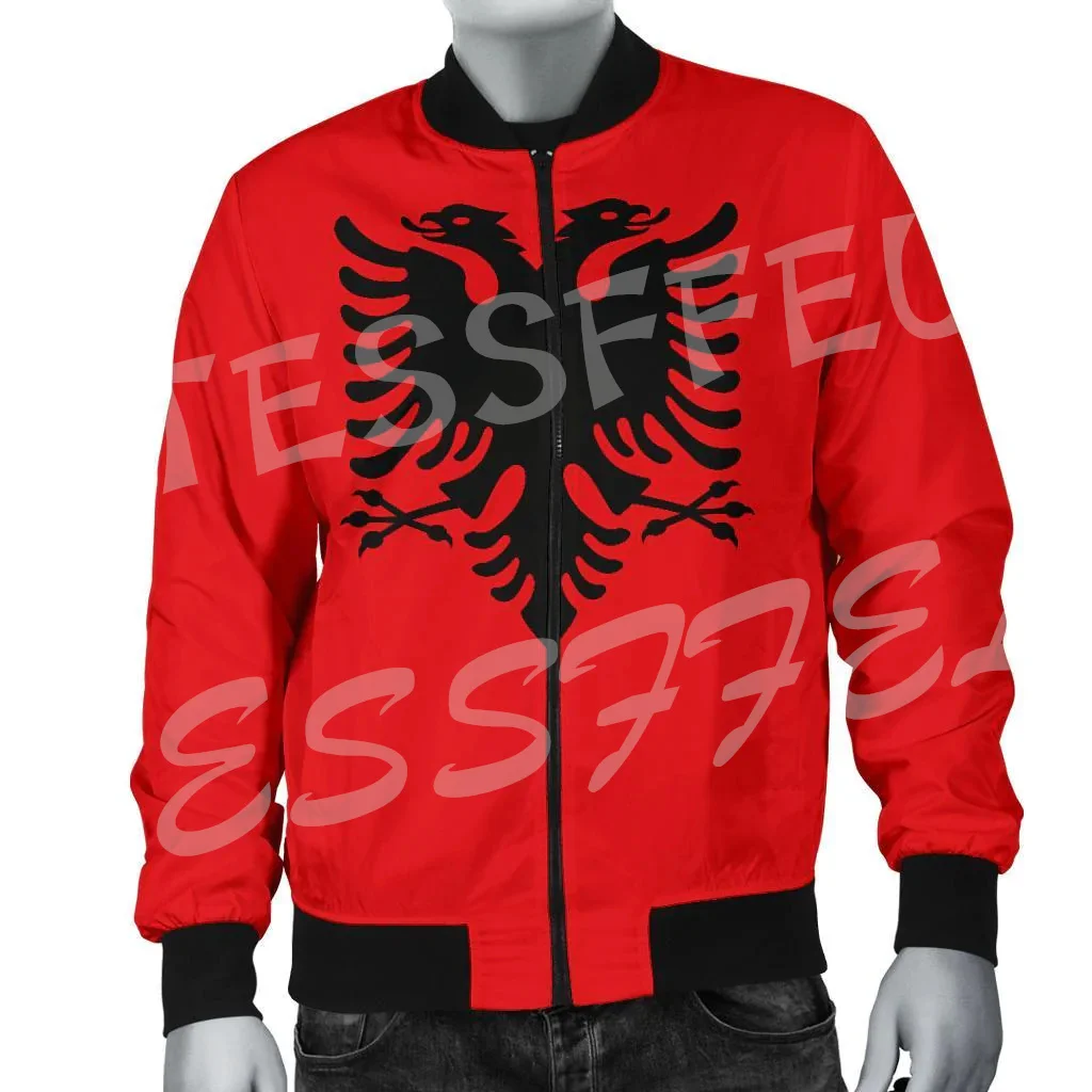 NewFashion Albania Shqipëria Country Flag Tattoo 3DPrint Men/Women Harajuku Casual Winter Windbreaker Warm Coat Bomber Jacket X1