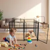 Garden Fencing 48in High, 12 Panels Total 26.6Ft(L) Dog Fence Outdoor for Yard, Gate 21 in Wide with Low Sills. Black Metal Fenc 6
