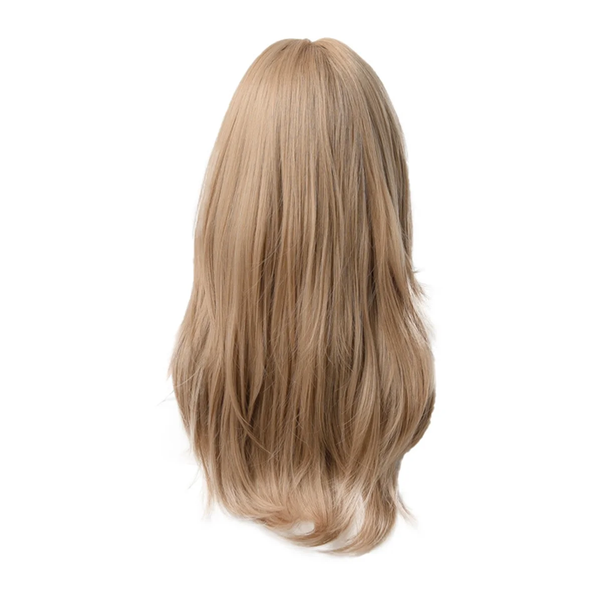 

Chemical Fiber Wig for Women Long Straight Wavy Eight Bangs Women'S Long Curly Hair Flaxen Wig for Daily Use