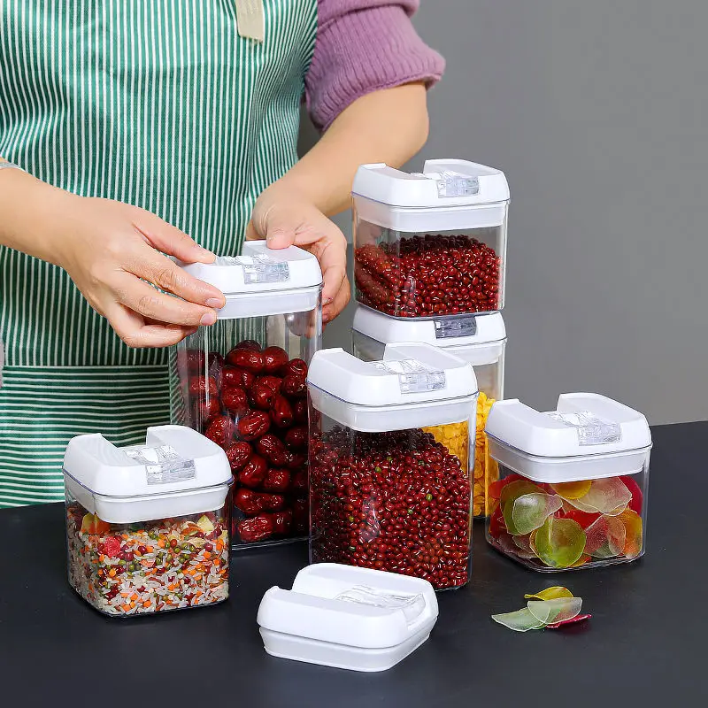 Ludlz Canisters For Kitchen Counter, Airtight Canisters, Food Storage  Containers With Lids,Moisture-proof Stackable Transparent Sealed Food  Storage