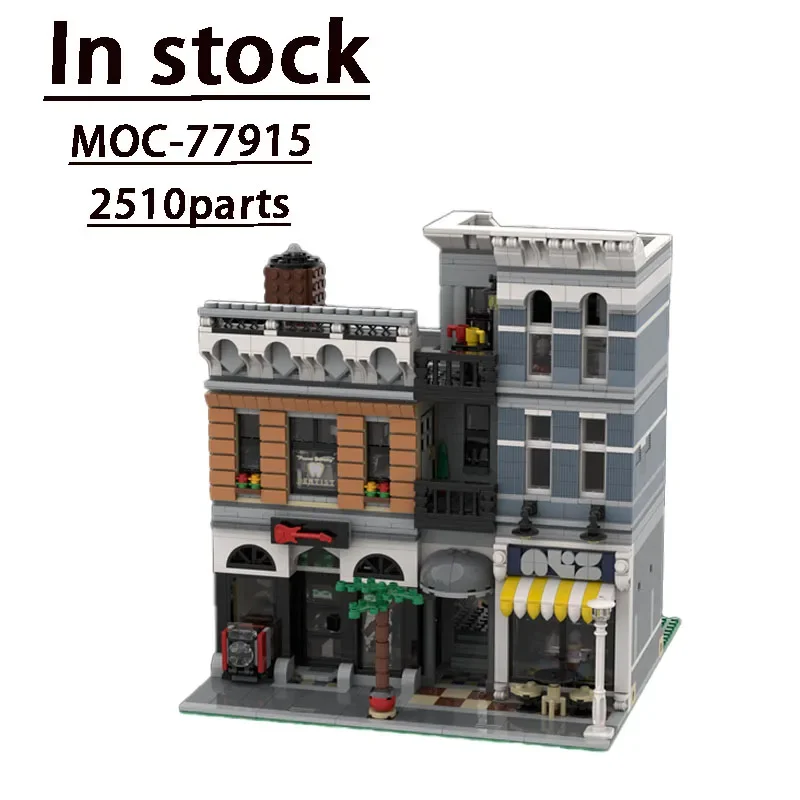 Moc-77915 City Street View Dentista Office Assembly Splicing Building Block Model #2510 Parts Building Blocks Regalo Giocattolo Per Bambini