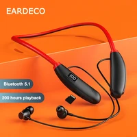 EARDECO ENC Noise Reduction Wireless Bluetooth Headphones 200 Hours Playback Sport Earphones Neckband Headphone Waterproof Bass