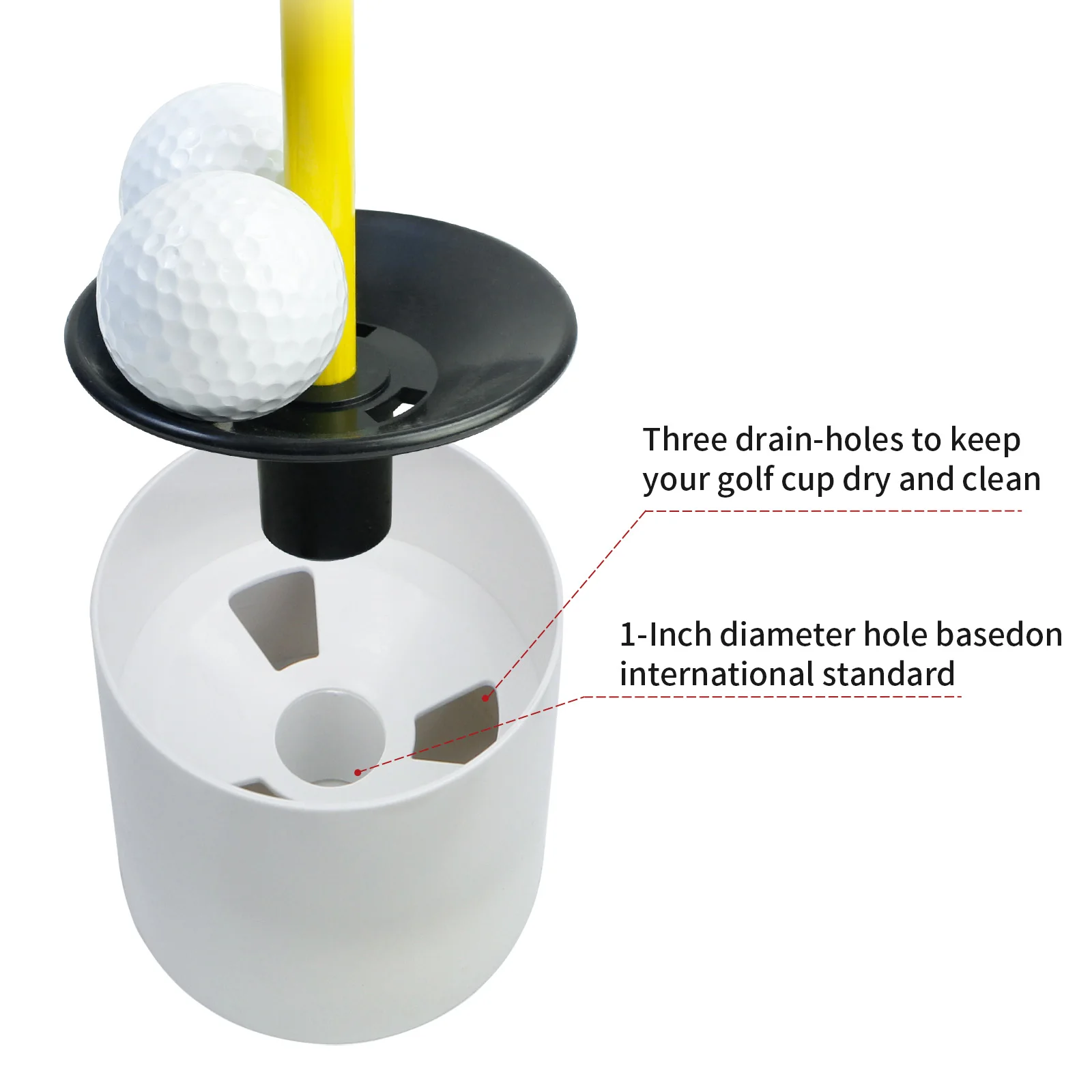 KOFULL Golf Putting Green Flag for Yard Double-Sided Numbered Golf Flagstick Hole Cup Set Portable 2-Section Design for Gift 3
