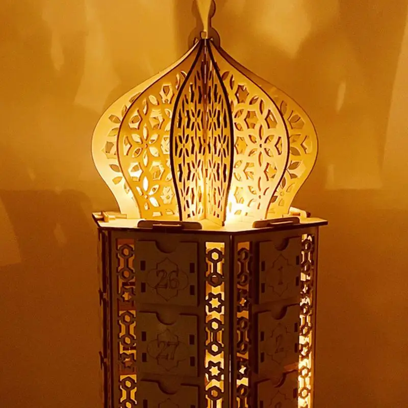 Calendrier Ramadan 2023 avec lumière LED, décoration Ramadan Eid Mubarak  Calendrier de l'Avent Calendrier de l'Avent à rebours DIY Ramadan  Calendrier