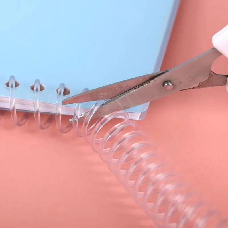 100pcs/Lot Diameter 6/8/10/12mm Plastic PVC Spiral Binding Coil Loose-Leaf 46 Holes Pitch 4:1 Colorful Single Spring for A4 Note