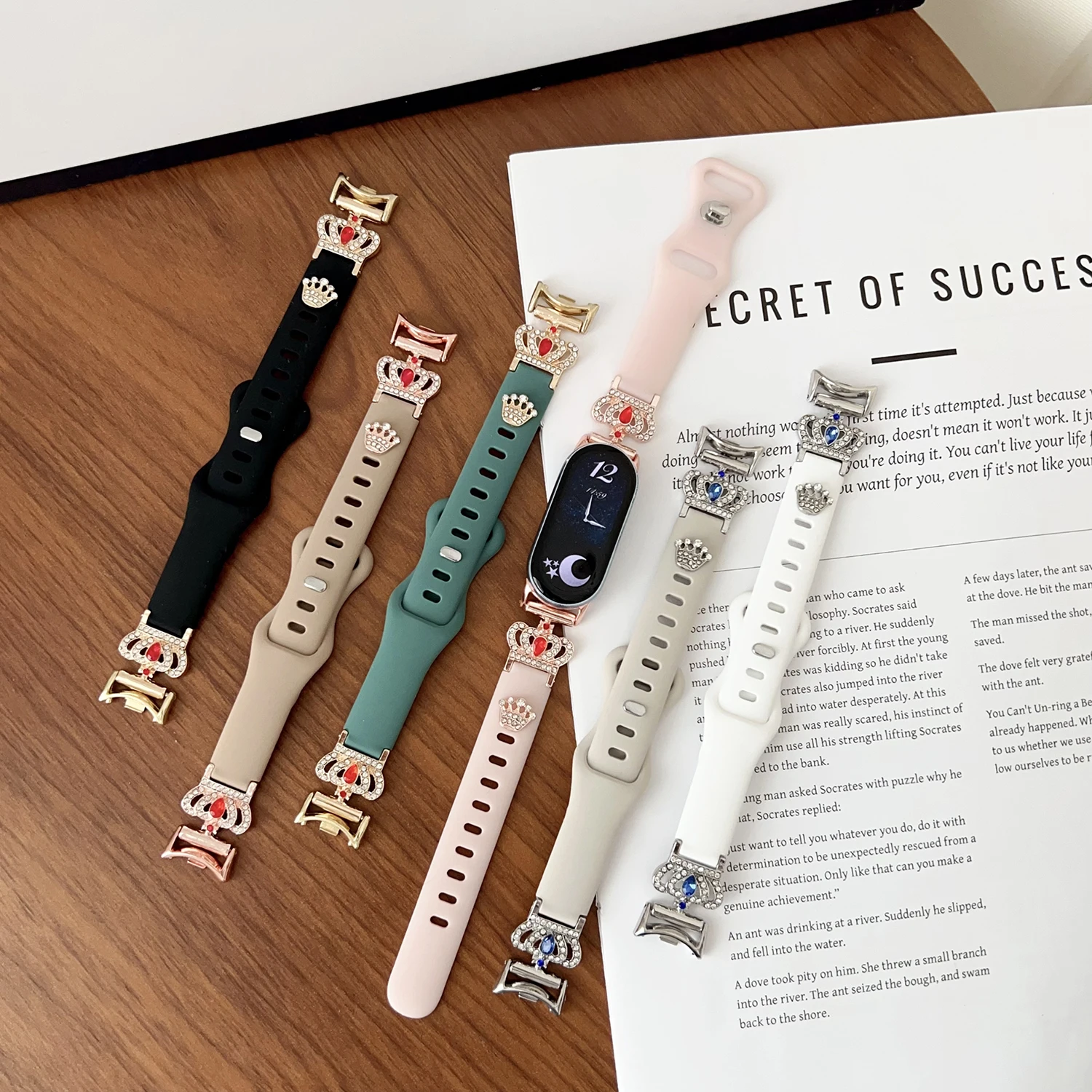 Mit Diamanten besetztes, mit Edelsteinen bedrucktes Silikonarmband für Xiaomi Band 8 9 8/9 Pro Flash Diamond Zubehörarmband für Redmi Watch 4 5 – Detail 1