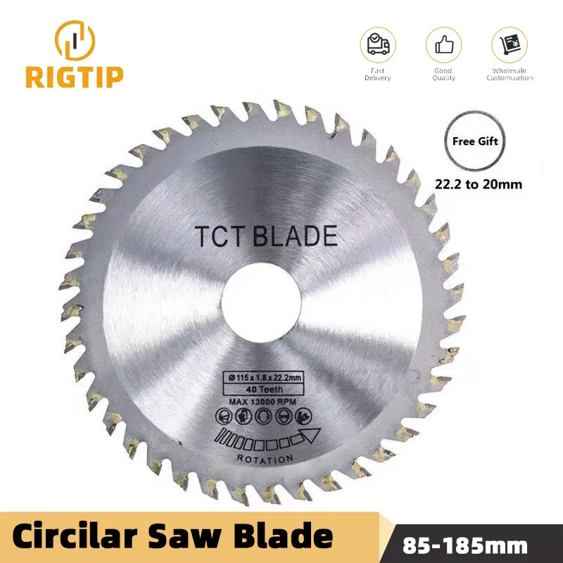 Diameter 115mm 40 Teeth TCT Circular Saw Blade Angle Grinder Saw Disc Carbide Tipped Wood Cutter Wood Cutting Disc