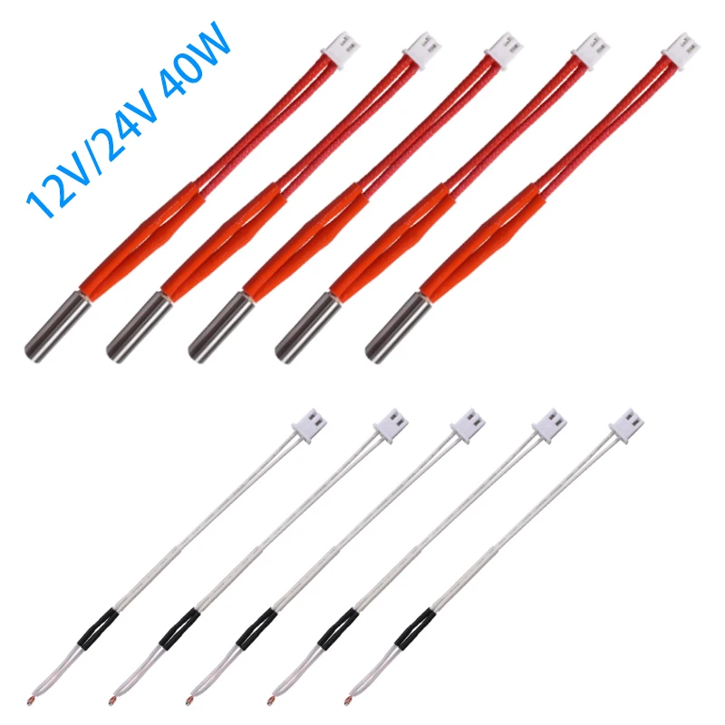 Cartucho 12v do Calefator 40w 6×20 mm com 2pin o Terminal Xh2.54 100k Ntc 3950 Termistor Ph2.0 para a Impressora 3d Faça Você Mesmo Grupos
