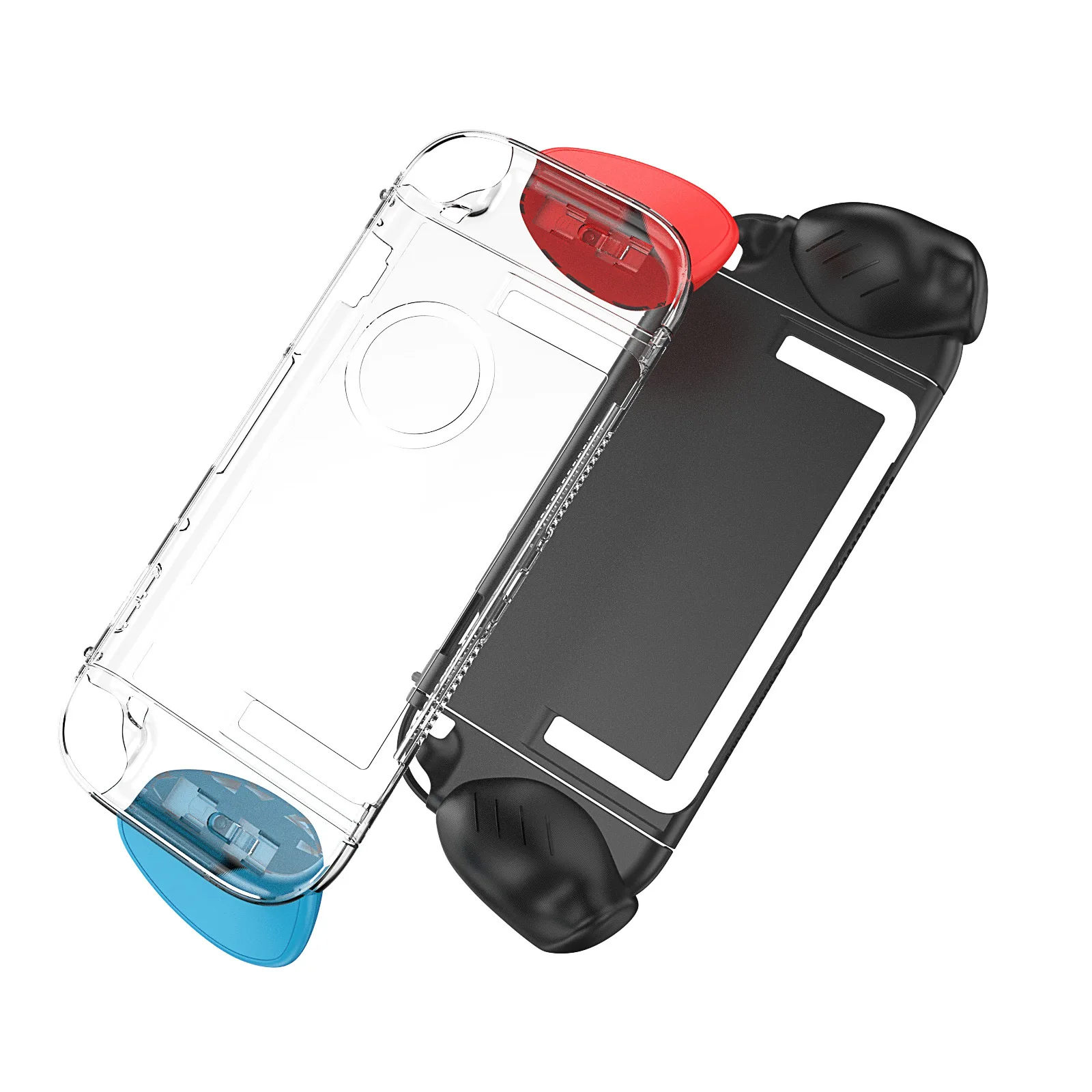 TPU transparent Split Protective Case with Replaceable Ergonomic Grip PC Hard Case for Nintend Switch2 Accessories