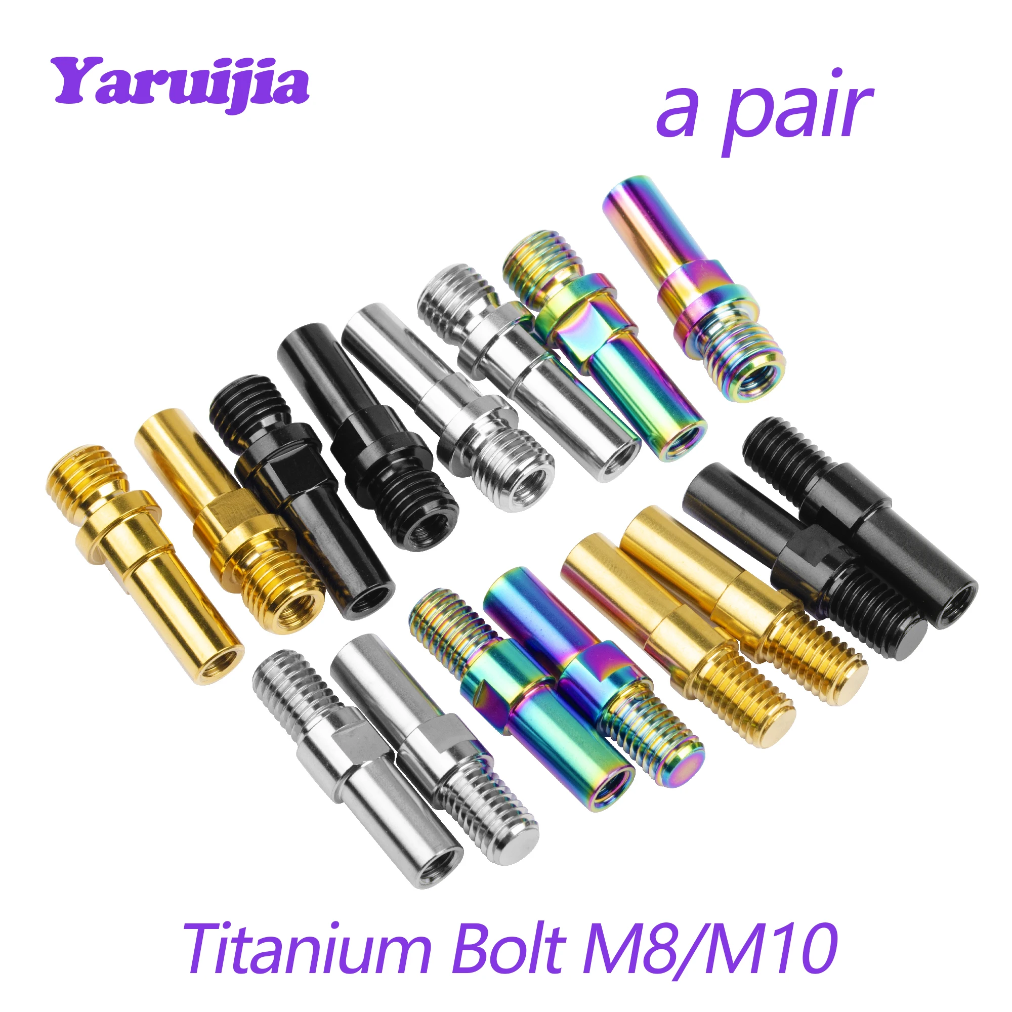 Yaruijia Titânio Parafuso v Base de Freio Pós m8 M10 Passo 1.25 mm Titânio Mtb Bmx ti Parafuso Prisioneiro Pós Peças Serviço Bicicleta Par