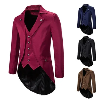European and American Men's Autumn and Winter Evening Dresses Tailcoats Men's Lapel Suits Business People's Clothing