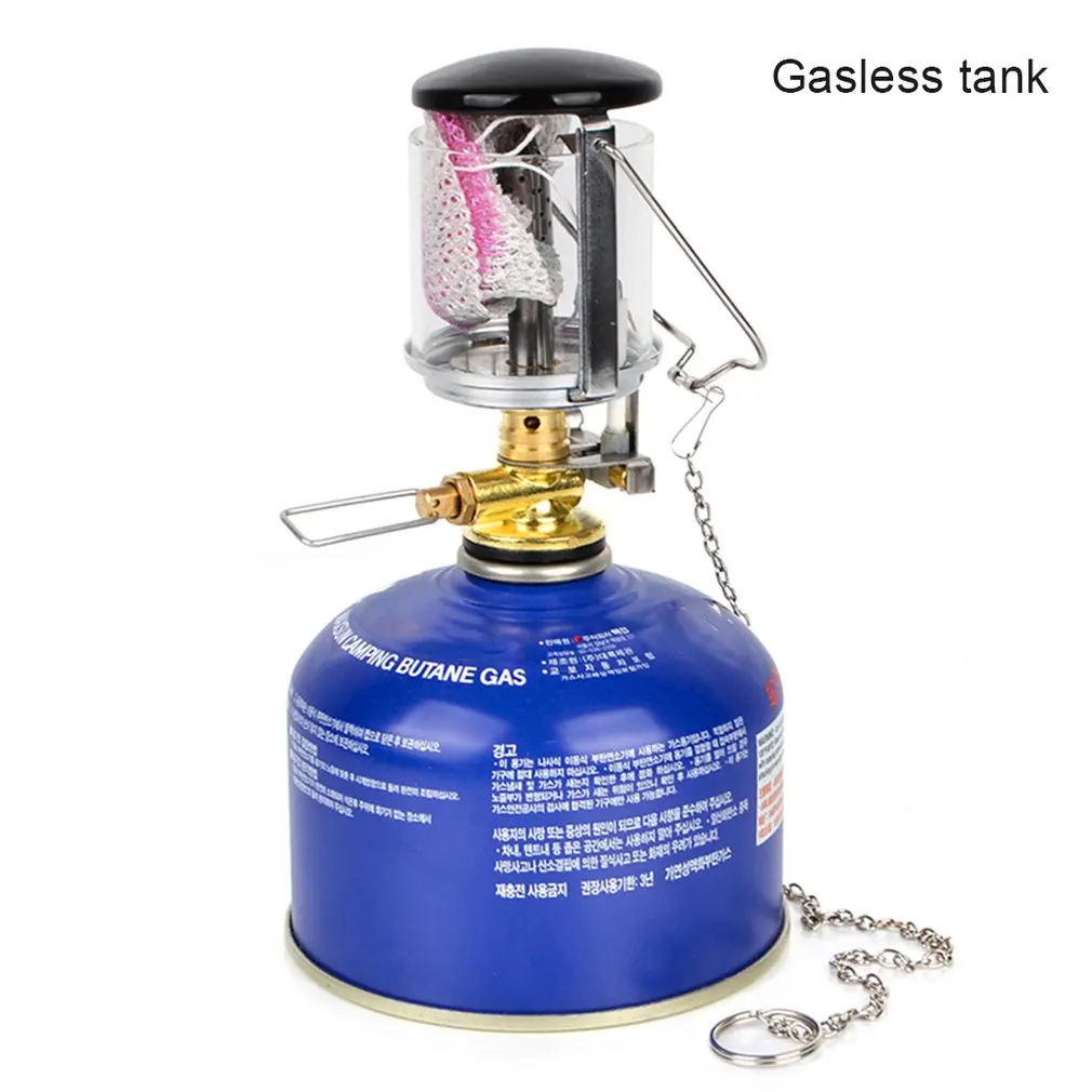 

60LUX Mini Portable Camping Lantern Gas Light Outdoor Tent Lamp Torch Hanging Glass Lamp as Fuel for Travel n