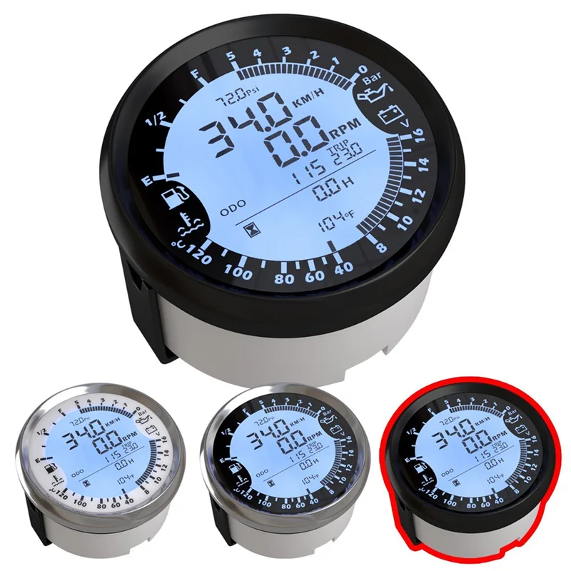 

Auto Multifunction Gauges Tuning 0-999Km/H Mph Knots Digital GPS Speedometers Tachometers Voltmeter Fuel Gauges 8 Kind Backlight